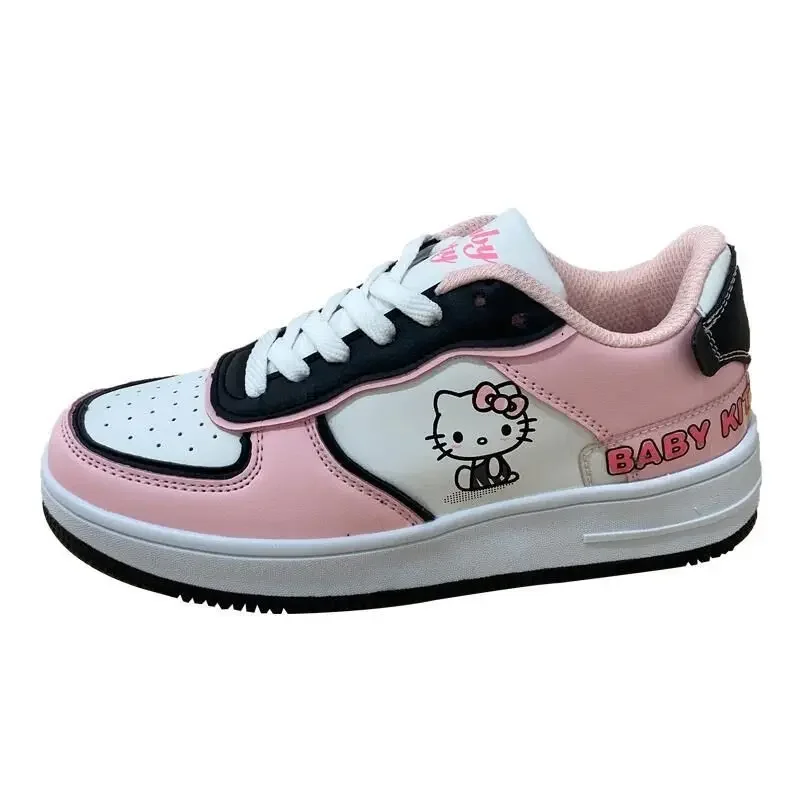 Hello Kitty Board Shoes Female Casual Sneakers Women Tennis Shoes Kuromi Sport Shoes Lady Height Increasing Shoes Size 35-40