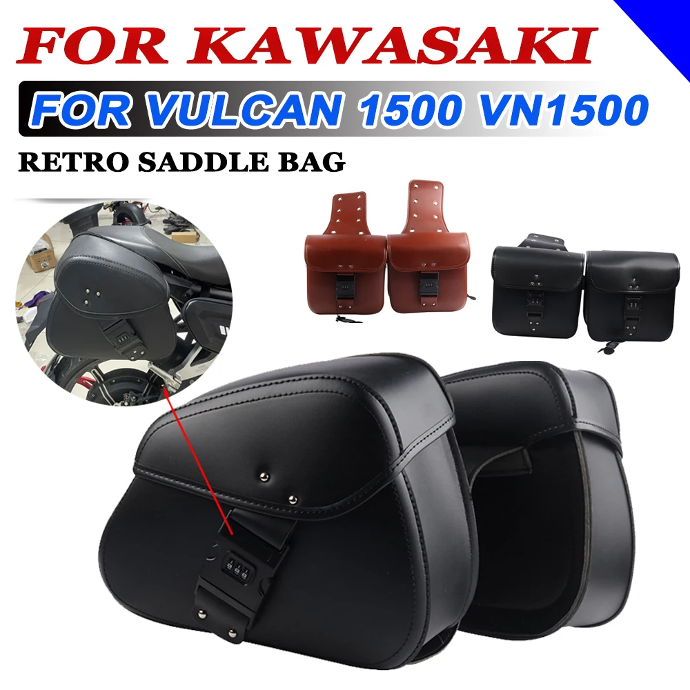 

For Kawasaki Vulcan 1500 VN1500 VN 1500 Motorcycle Accessories Waterproof Saddle Bag Luggage Side Tool Storage Bag Rear Seat Bag