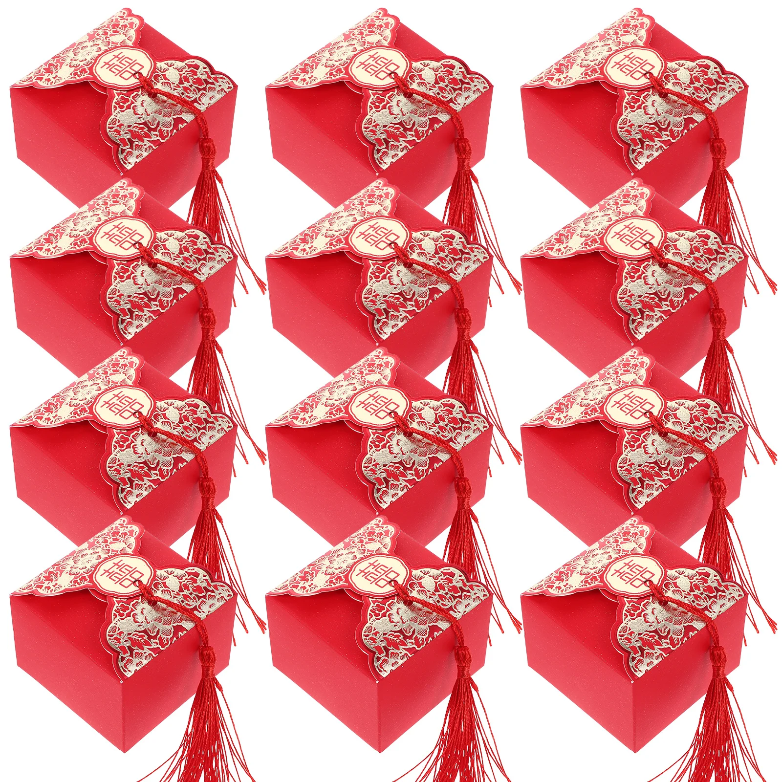 

20 pcs Candy Bag Wedding Favor Boxes Chinese Style Empty Paper Case for Gifts Bridal Shower Party Portable Storage Containers