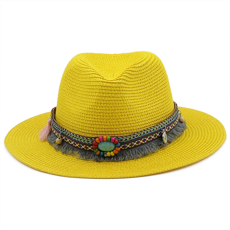 56-58-60cm Fashion Panama Hats for Women Men Jazz Fedoras Cooling Sun Hats Summer Breathable Elegant Ladies Party Hat Wholesale