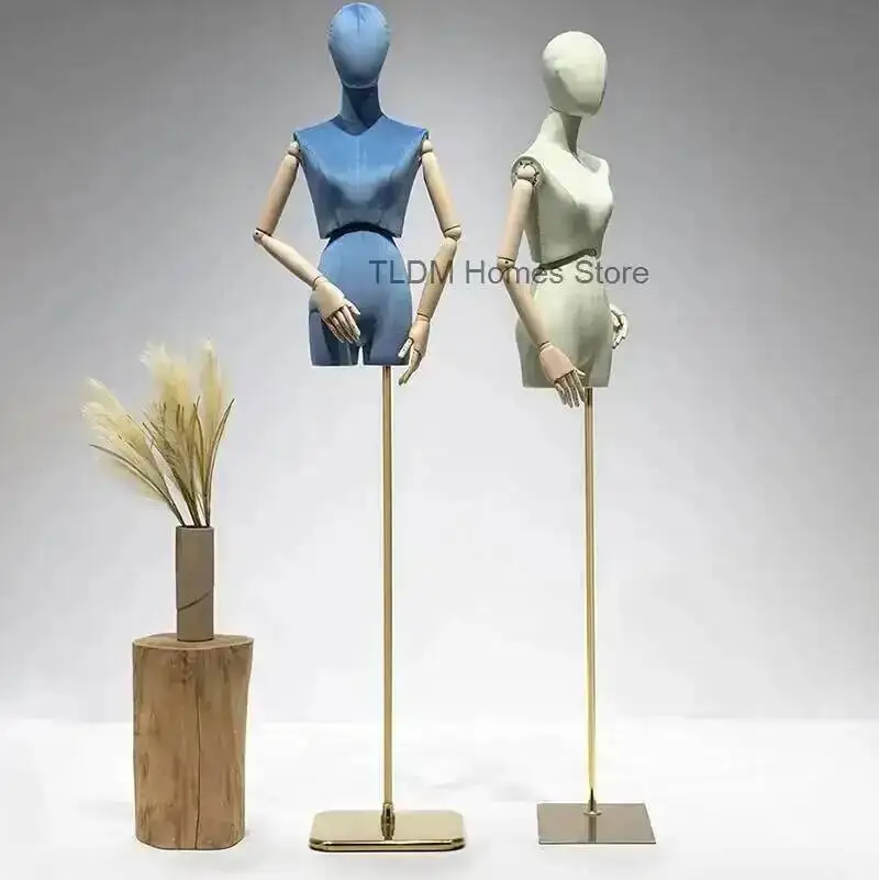 

Stand Props Half-length Model Clothing Wedding Store Window Women's Colorful Velvet Full-body Dress Clothing Mannequins Display