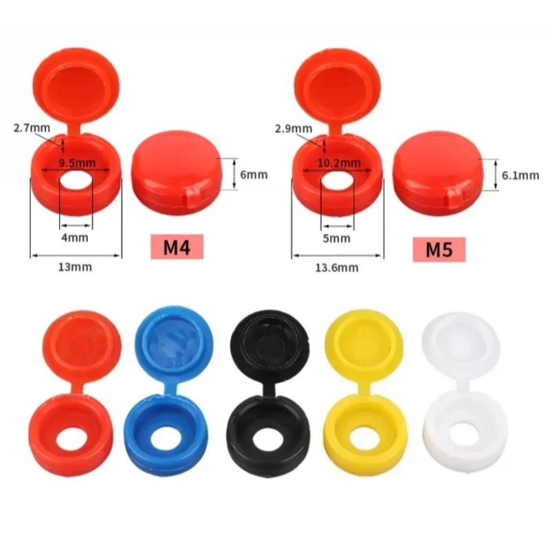 M4 M5 Thickened Screw Decorative Cap Cap Self-tapping Nail Protection Hole Plug Furniture Plastic One-piece Screw Cap Nut
