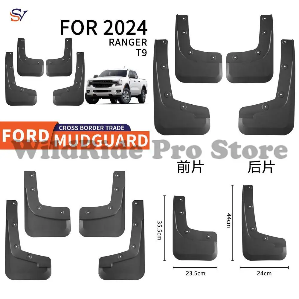 

Front & Rear Mud Flaps for 2024 Ford Ranger T9 PP Soft Rubber Material Easy Installation Protection