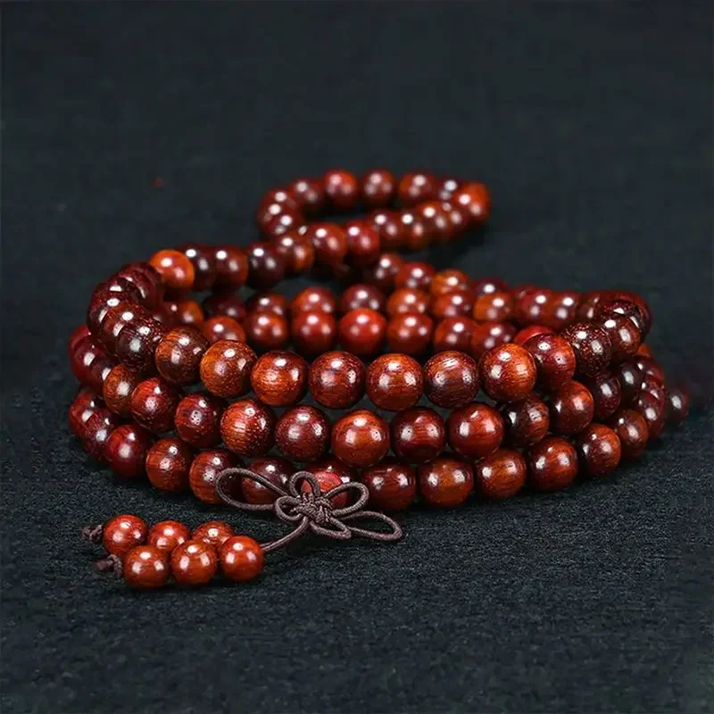 UMQ Natural Rosewood Bracelet 108 Buddhist Buddha Rosary/Prayer Beads Crafts Bracelet Ethnic Style Men and Women Bracelet