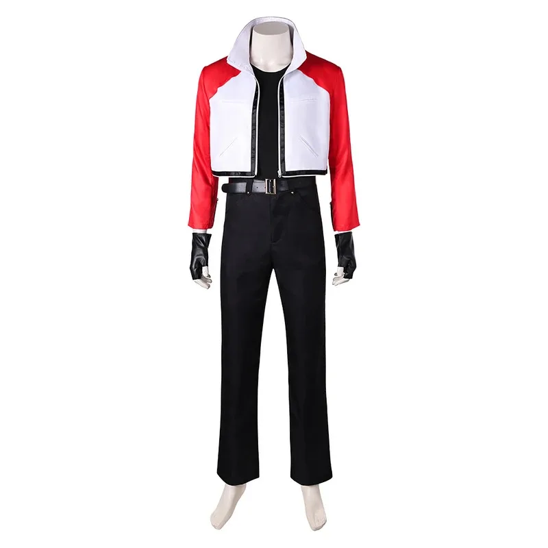 Rock howard masculino fantasia casaco calças cinto luvas jogo fatal cosplay fúria traje disfarce roupas halloween carnaval terno sk;m1