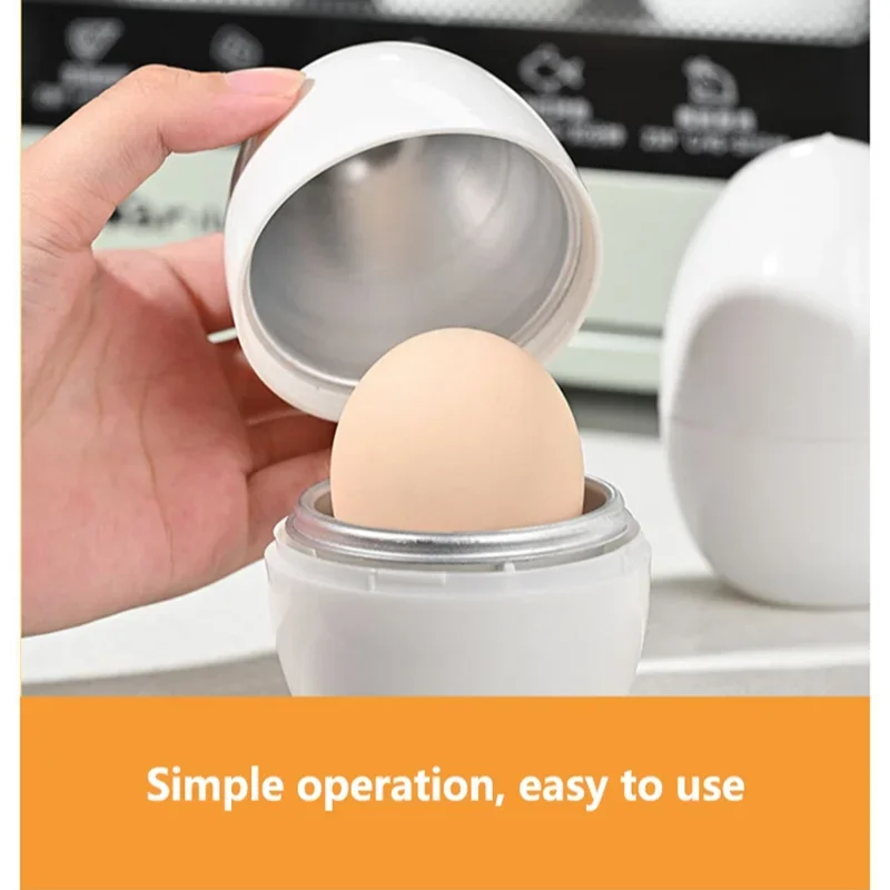 Microwave Egg Cooker Steamer Boiler, Mini Egg Shape Hard Boiled Egg Maker Machine, Kitchen Gadget for Home Breakfast