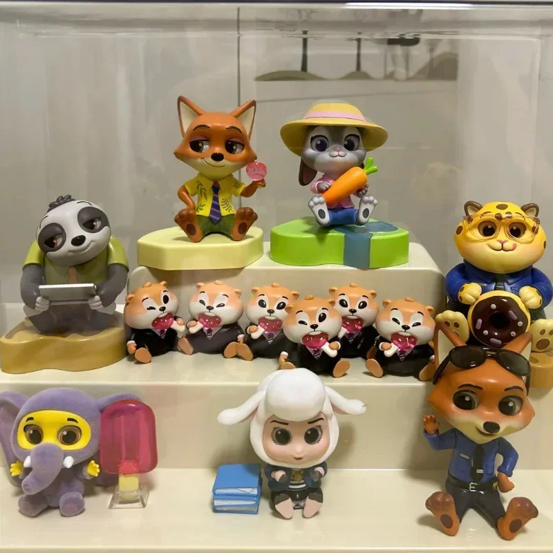 MINISO Zootopia Just Sit in the Series Blind Box, Judy Hopps, Nick, Desktop Decoration, Coleção Ornamentos, Presentes de Aniversário Infantil