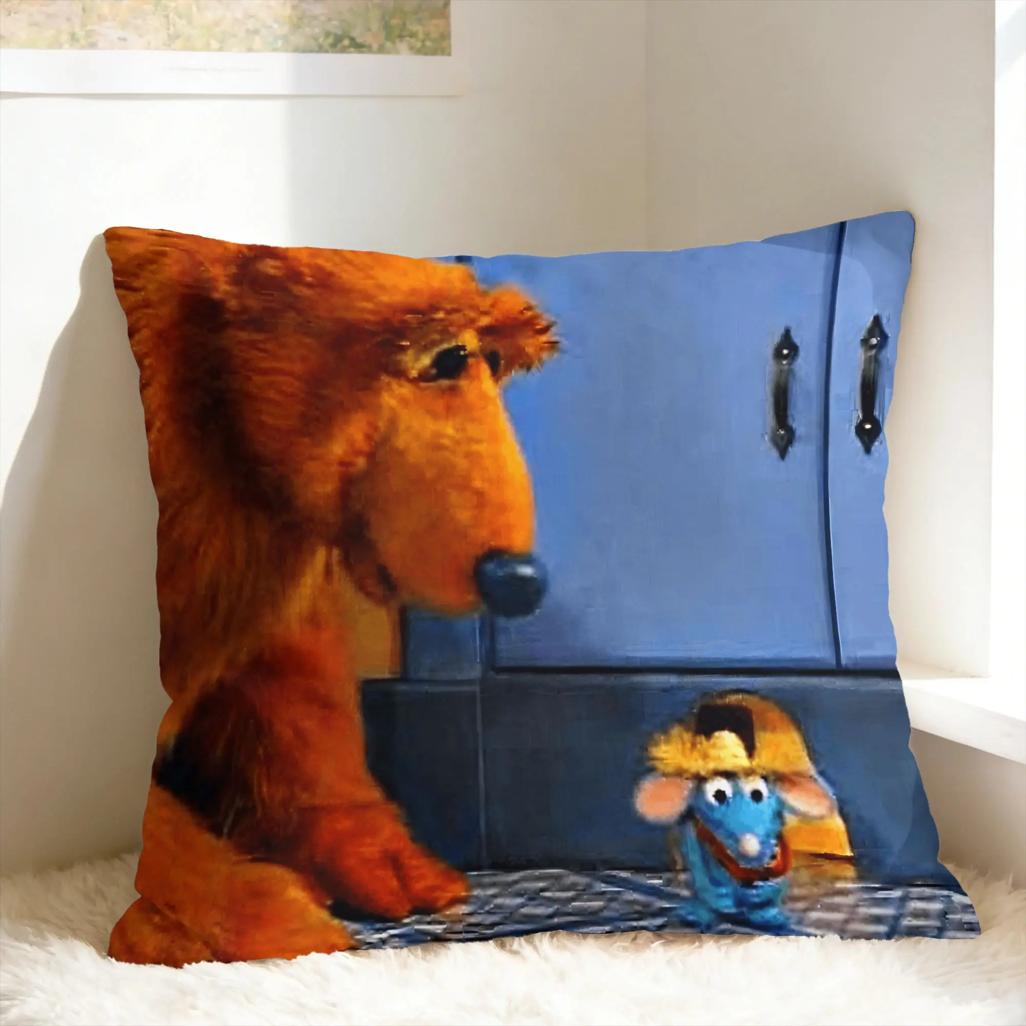 Tutter- B-Bear In The Big Blue House Pillow Case  Print Pillow Cover Kawaii Pillowcases For Living Room Chair