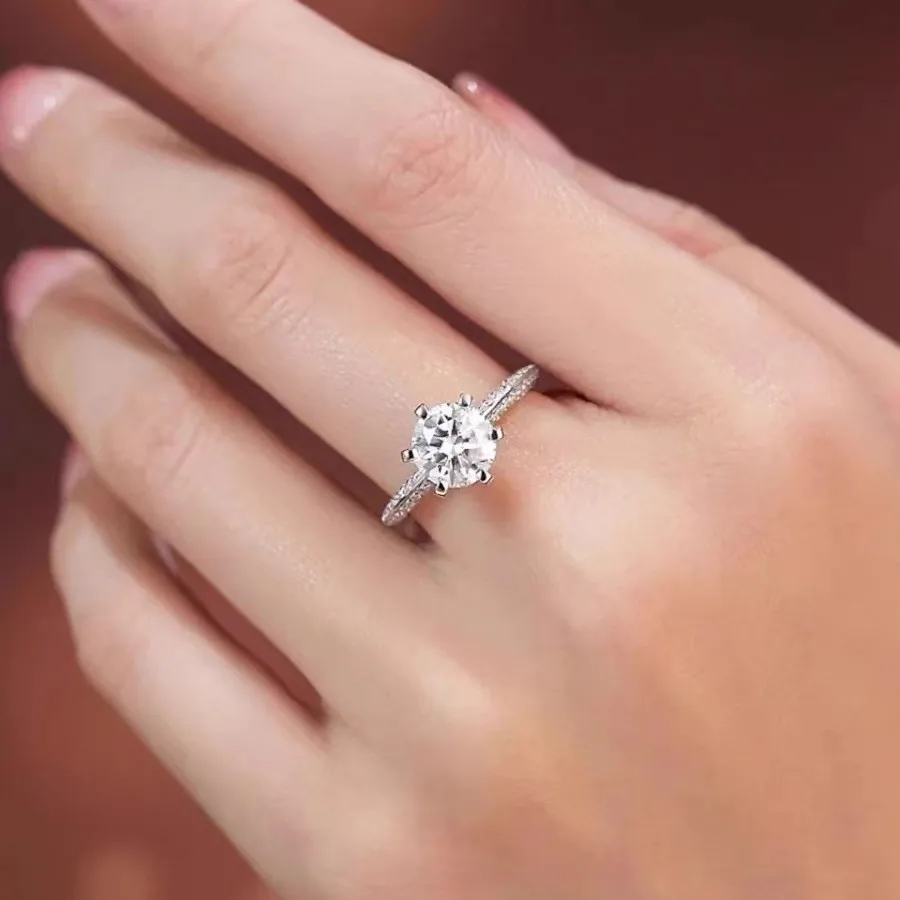 Geometric White Moissanite Ring in Electroplated Copper Featuring Minimalist Round Design Ideal for Unisex Wear With Lightweight