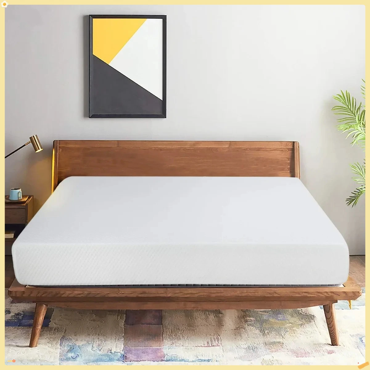 Colchão de 8", espuma viscoelástica de gel de firmeza média com capa removível e lavável, cama de resfriamento em uma caixa