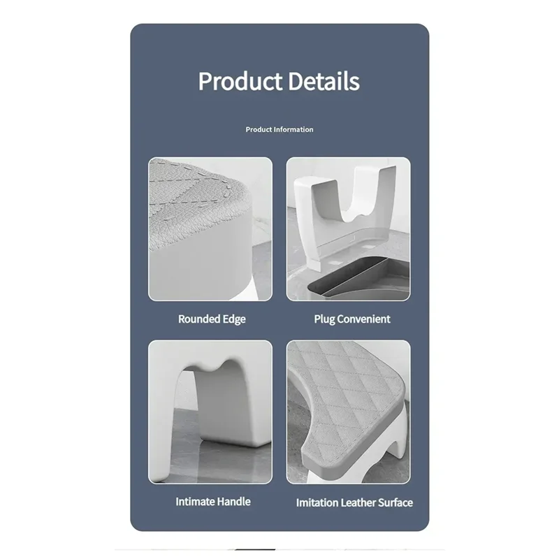 

AT02-Home Adult Bathroom Accessories Toilet Squat Stool Removable Non-Slip Toilet Seat Stool Portable Squat Stool