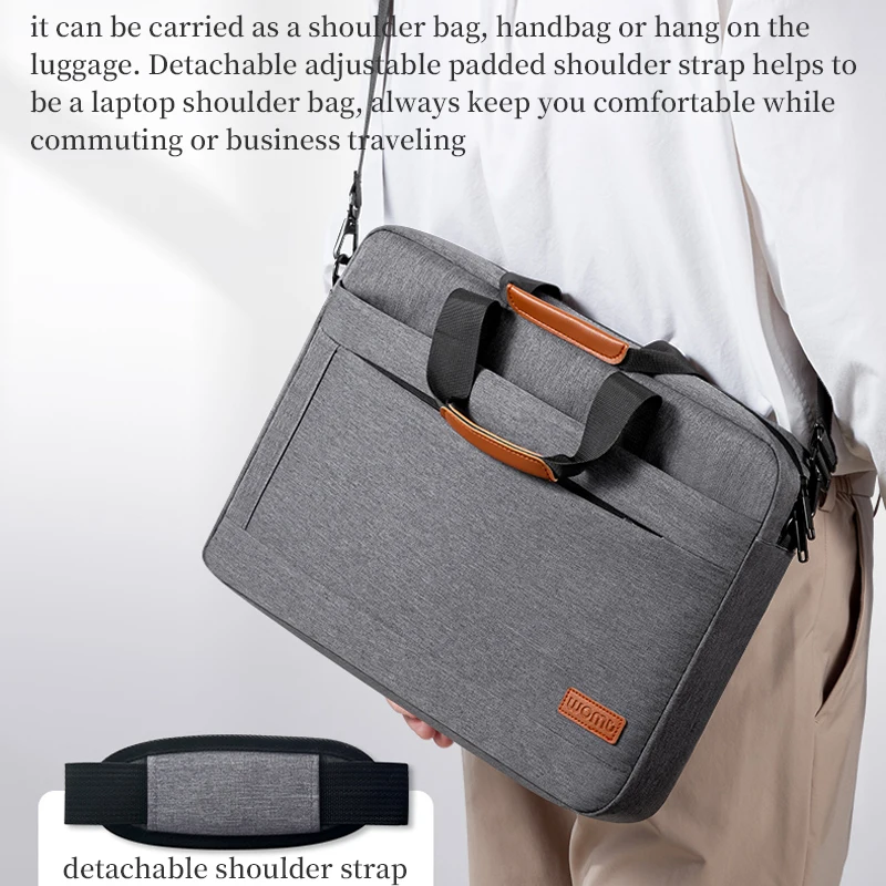 15.6 inch Laptop Shoulder Bag Shockproof Computer Bag Men Briefcase for MacBook Pro 16\