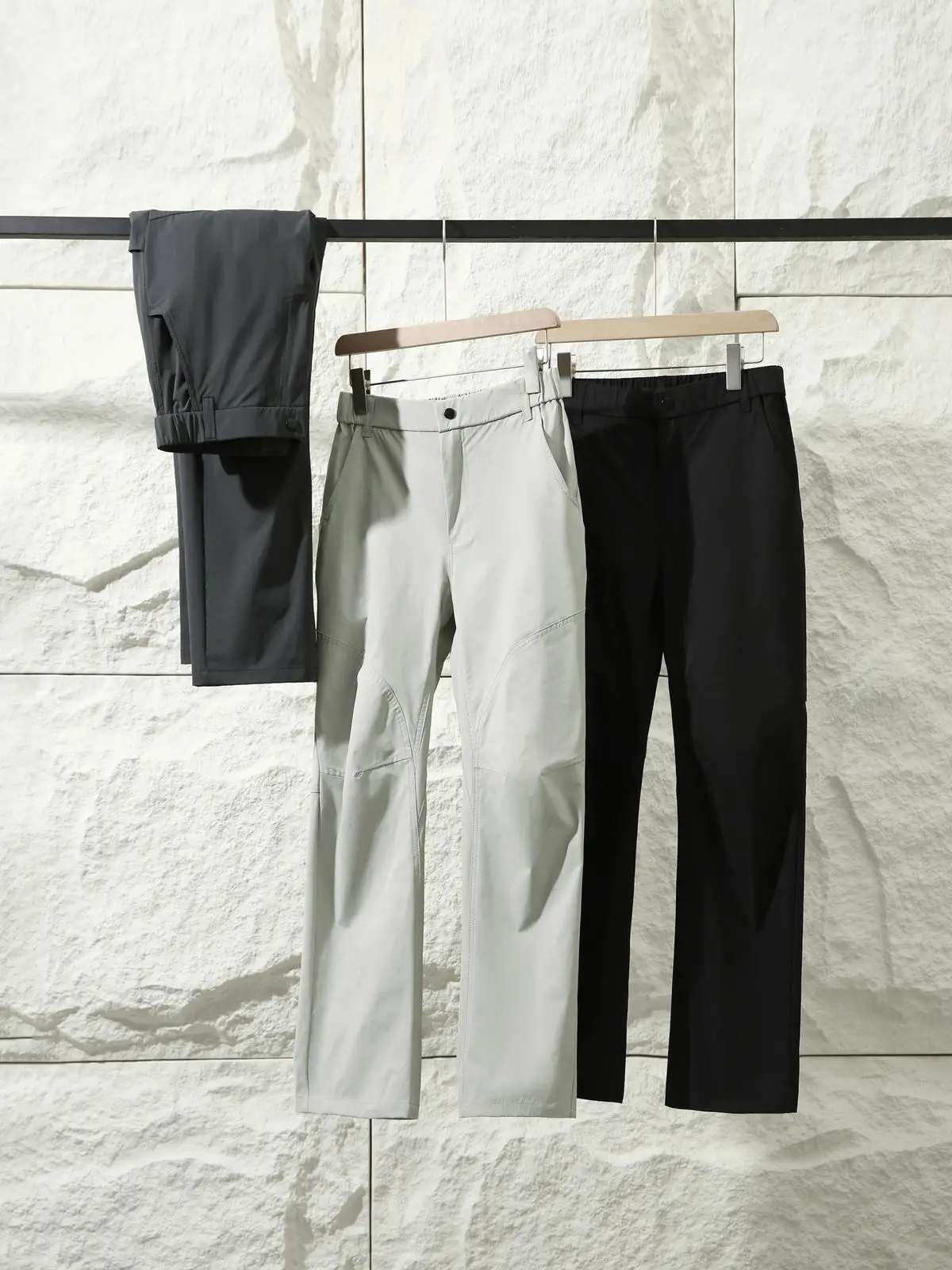 

Outdoor Climbing Resistant Windproof Waterproof Spring Men's Elastic Waist Soft ell Casual Pants Tee Dimensional Cutting