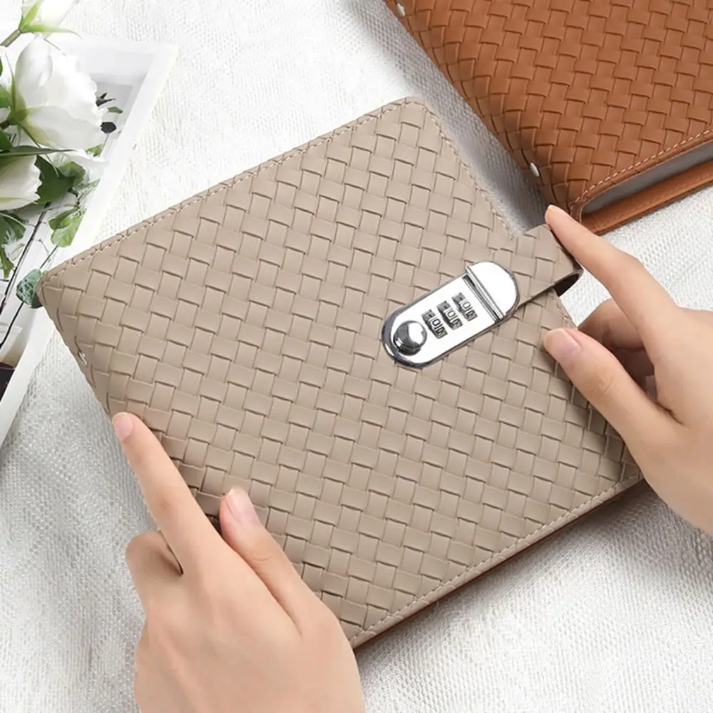 Emboss FWeaving Texture Envelop Savings Challenges Book 50Sheets Savings Handbook Saving Money Binder Account Book PU Leather