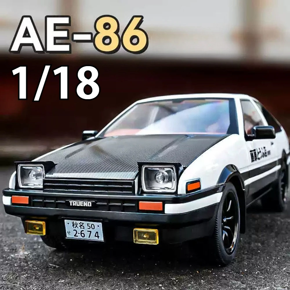 1:18 TRUENO AE86 Land Cruiser LC300 Model Speelgoed Diecast Autodeur Geopend Geluid Licht Trek Voorwiel Stuurvoertuig Kid Gift