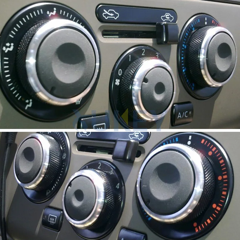 Fit For Nissan Note E11 2004-2013 Switch Knob Knobs Heater Climate Control Buttons Dials Frame Ring A/C Air Con Cover Refitting