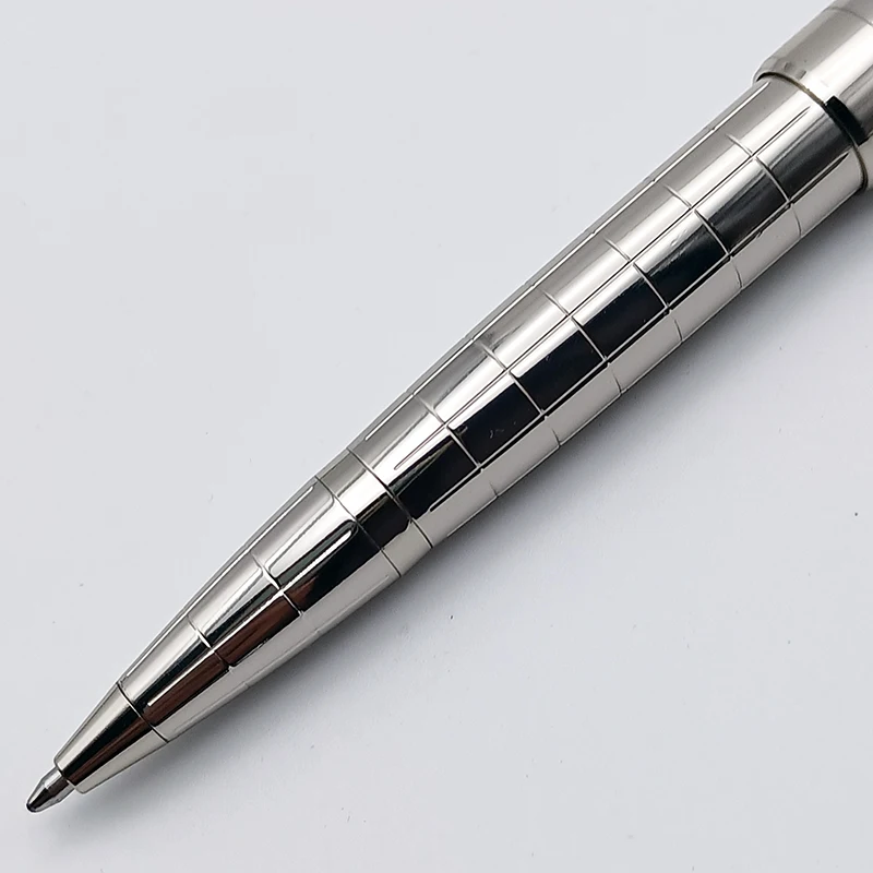 Luxury Metal Silver Checkered PP Ballpoint Pen Fashion Writing Supplies Business Office And School Nautilus Cufflink