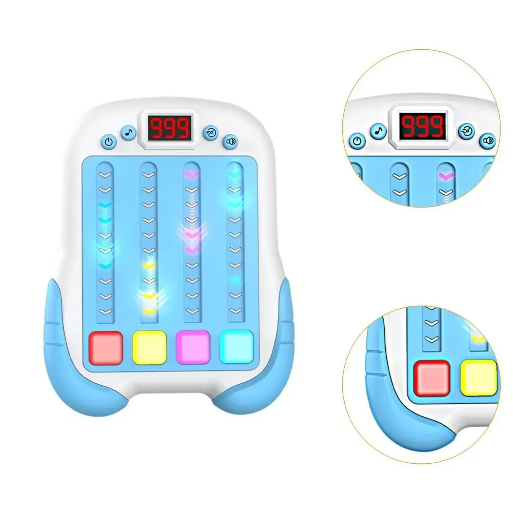 Portable Plastic Musical Rhythm Blue Green Pink Red Montessori Lighting Music Quick Push Button Illuminated Pockets Travel