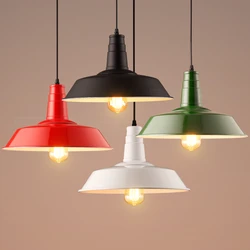 Nordic Industrial Retro Pendant Lights American Vintage Cafe Clothing Store Office Hanging Lamps LED Loft Bar Light Fixtures E27