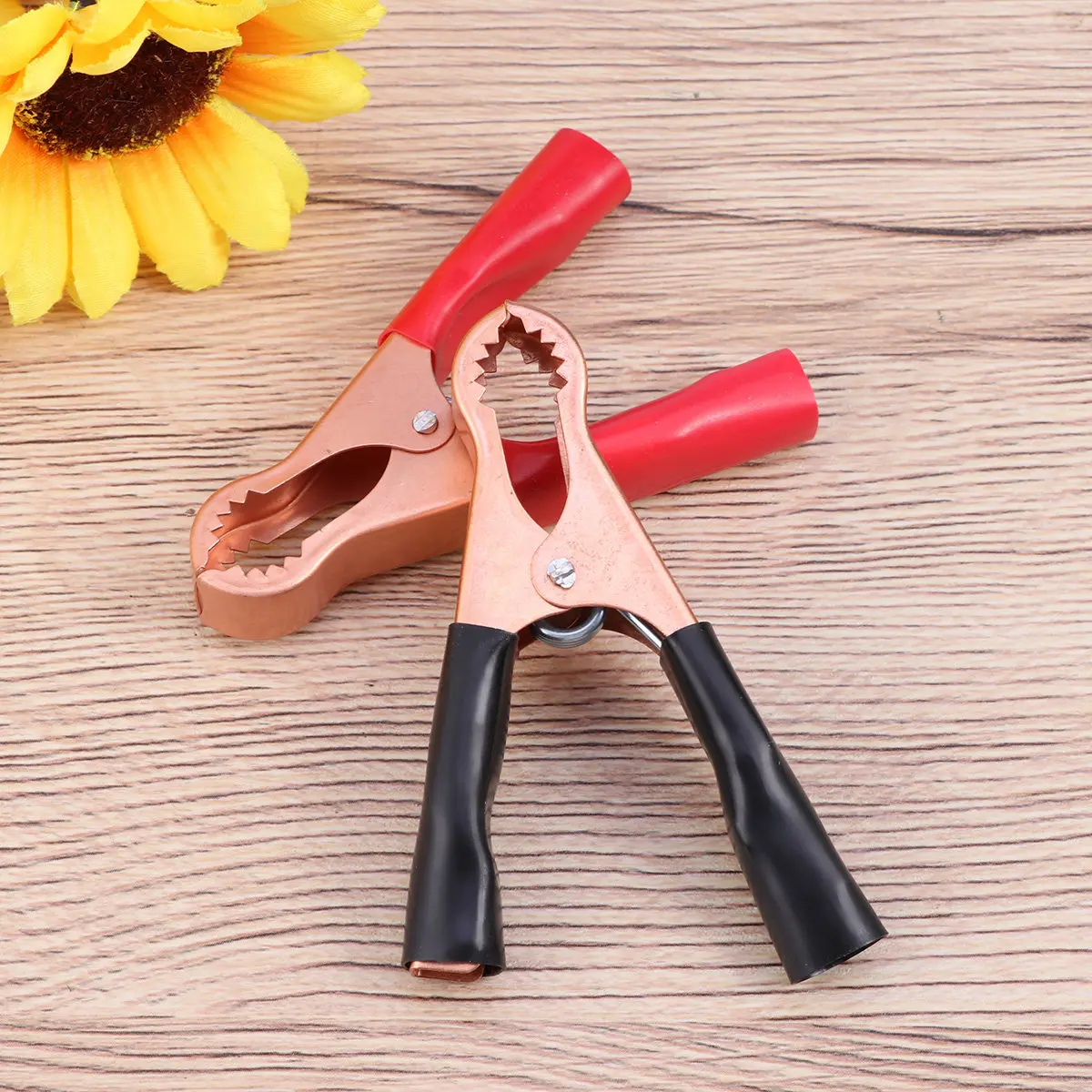 

2Pcs Electric Battery Clamps Copper Coated Insulated Connectors for Car Repair Charging and Cable Use