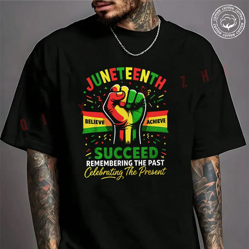 T-shirt en coton à manches courtes et col rond pour hommes, Property Of Nobody Junenth 1865 Freedom Pride Moto, décontracté, d'été