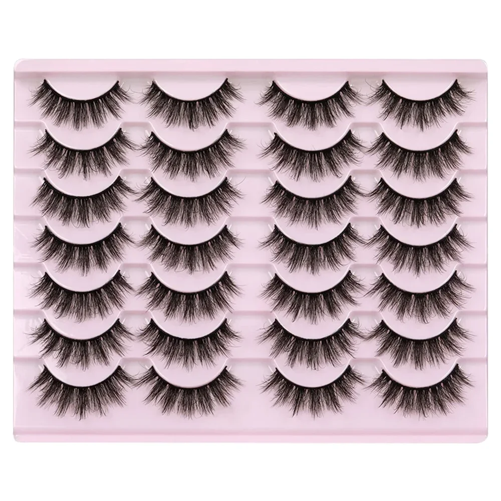 14 Pairs 3D Mink Lashes Faux Mink Fluffy Lash Soft Full Thick Wispy Eyelash Dramatic False Eyelashes Makeup