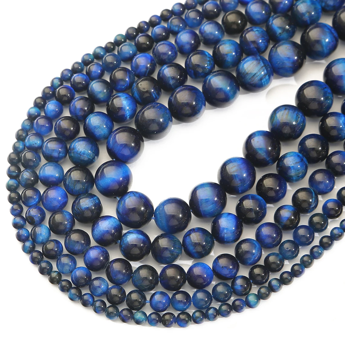 4mm-12mm Dunkelblaue Tigerauge-Natursteinperlen, lose runde Spacer-Perlen für DIY-Schmuckherstellung, Armband, handgefertigte Accessoires – Detail 4