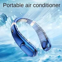 JKUOO 1pc Portable USB Rechargeable Mini Silent Cooling Fan With Neck-hanging Design, Perfect For Students Easy To Carry Around