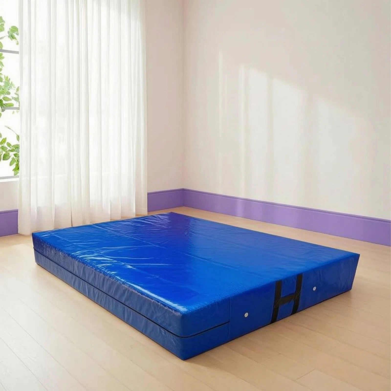 Exercise Mat with Handles Connectable Folding Exercise Mat Portable Anti-Tear for Gymnasts, Gymnastics Practice