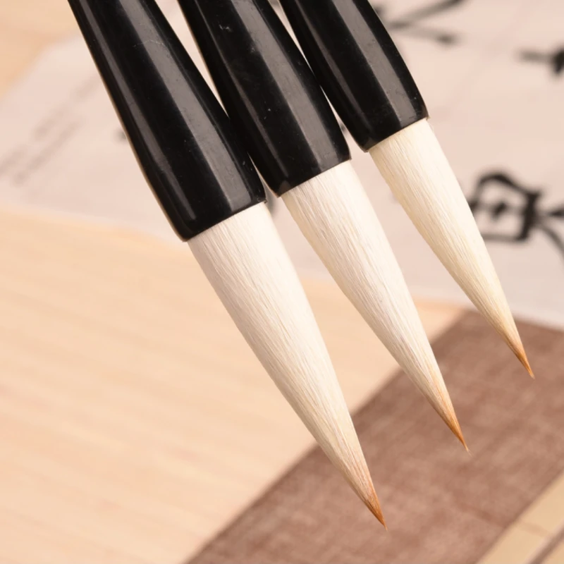 

Calligraphy Brushes Set Chinese Huzhou Weasel Hair Woolen Hair Brush Chinese Calligraphy Regular Script Brush Painting Brush Pen