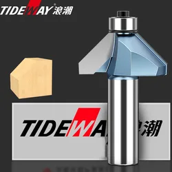 Tideway Industrial Grade 45 Degree Chamfer Trimming Milling Cutter Tungsten Carbide Woodworking Router Bits CNC Tool for Wood