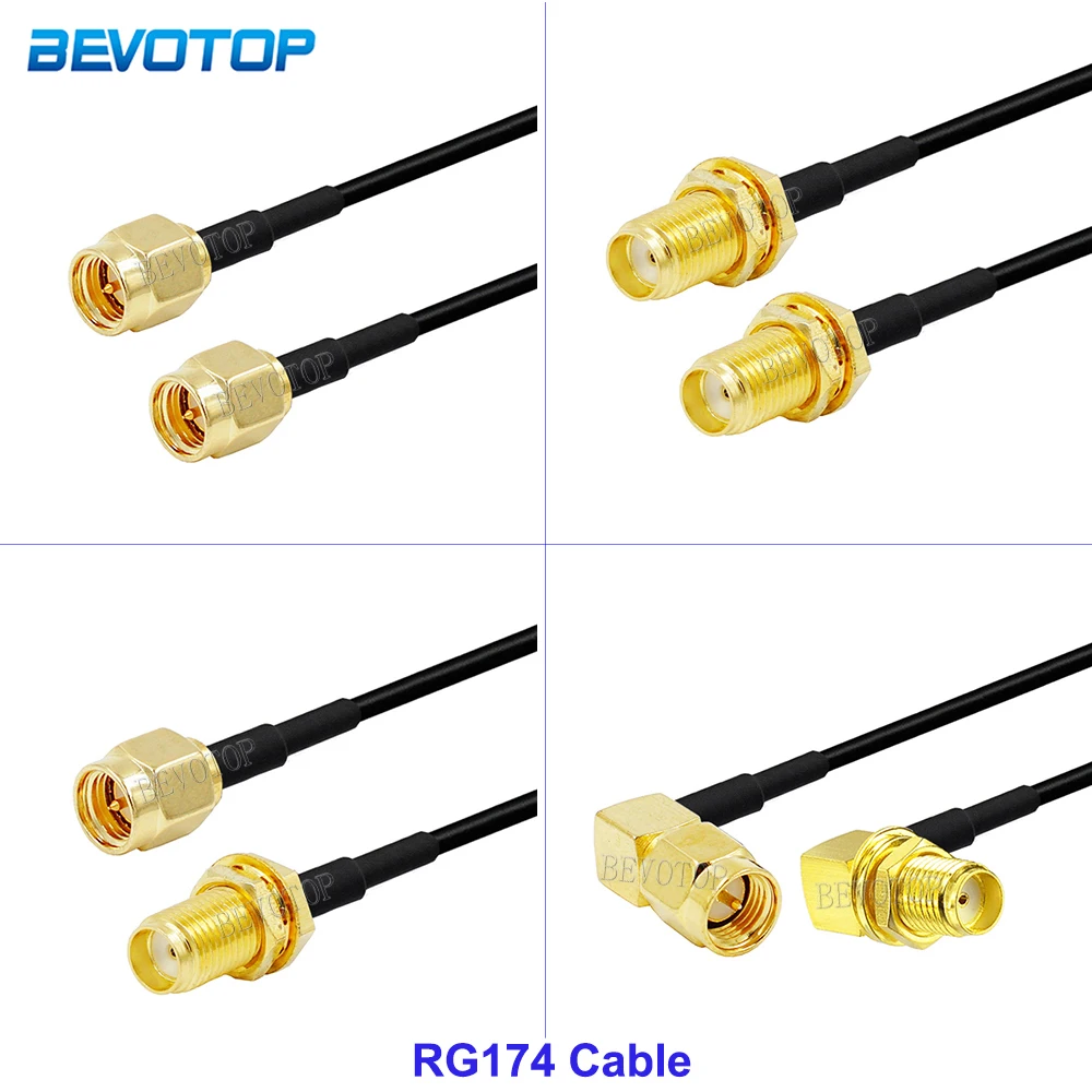 1 Uds RG174 SMA macho a SMA conector hembra extensión de antena WiFi Cable Coaxial RF coleta chapada en oro para enrutador LAN inalámbrico