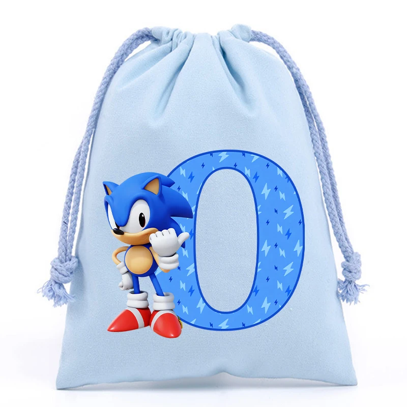 New Sonics Drawstring Bags Children Handbag Cartoon English Letters Printed Bags Drawstring Storage Bag Kids Birthday Gifts