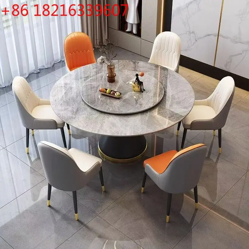 

Обеденный стол и стулья для отеля – это светлый, роскошный, современный и простой домашний круглый обеденный стол из мрамора.