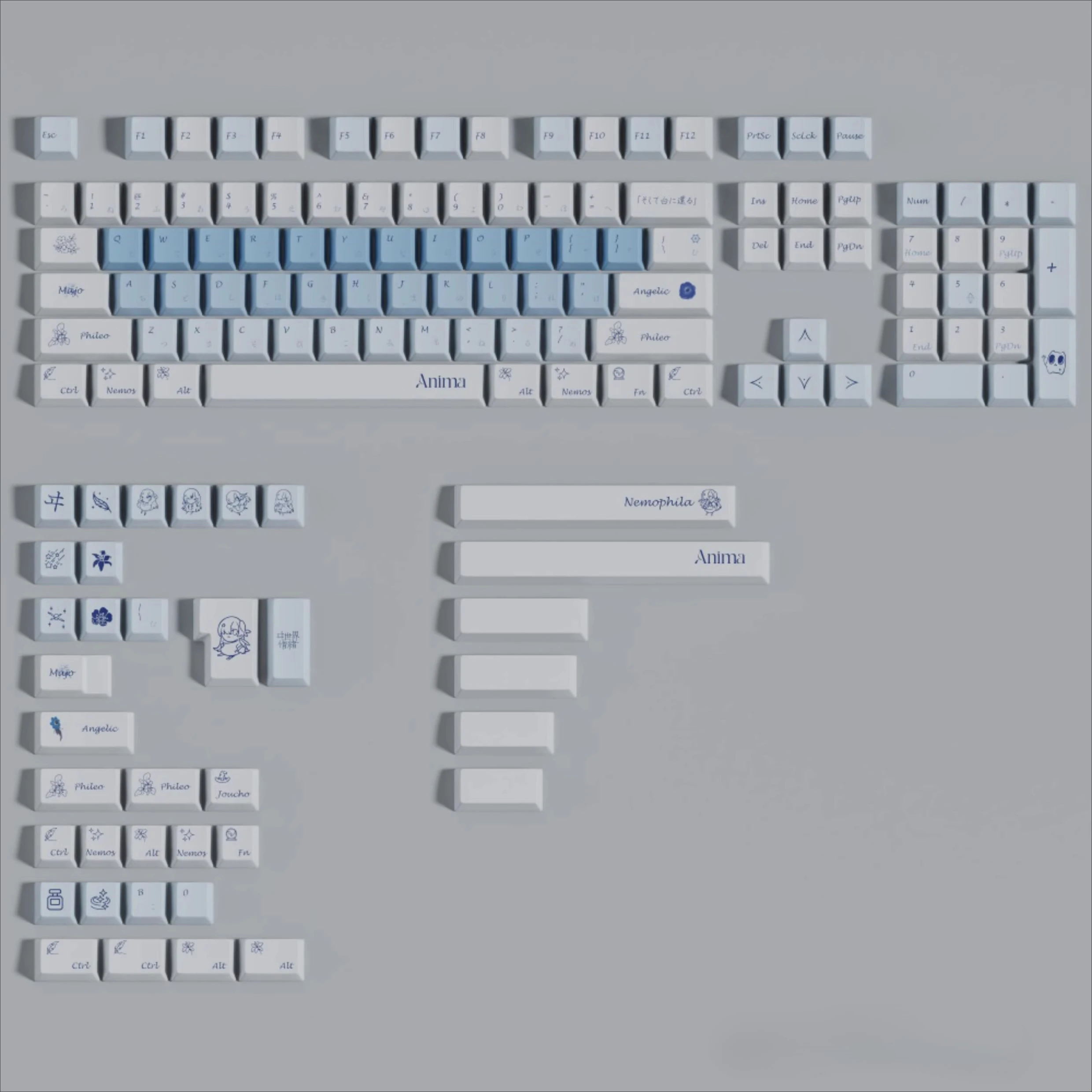 Blue love, other world mood theme original high keycap PBT hot sublimation mechanical keyboard keys