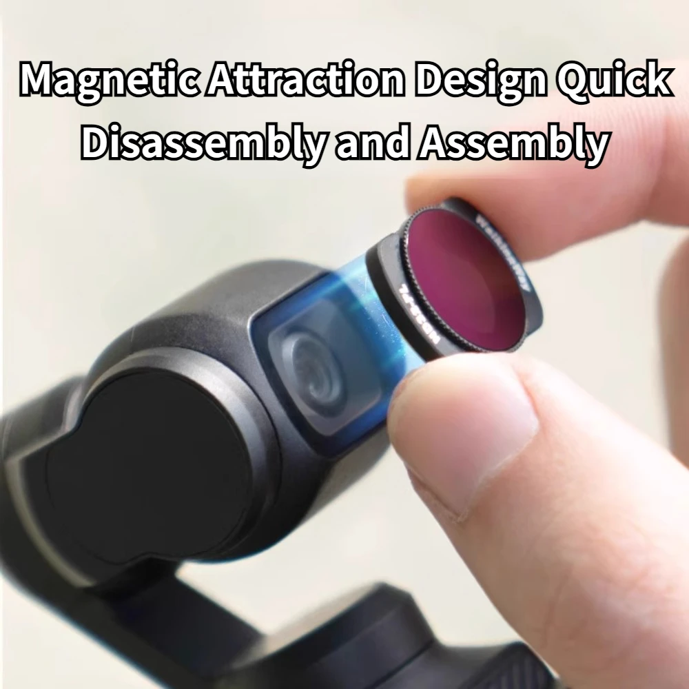 Filtros de lentes magnéticos para cámara DJI Osmo Pocket 3, depósitos UV suaves negros, filtros gran angular, accesorios para cámaras deportivas