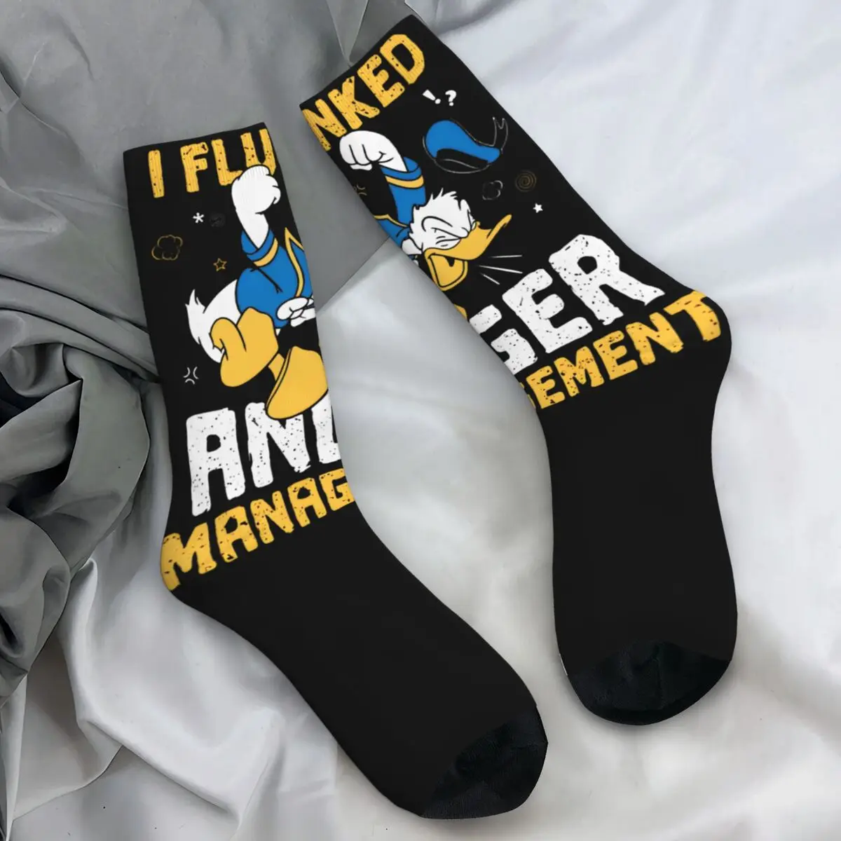 Men's Socks Donald Duck I Flunked Anger Stockings Autumn Fashion Quality Socks Graphic Outdoor Sports Anti Skid Socks