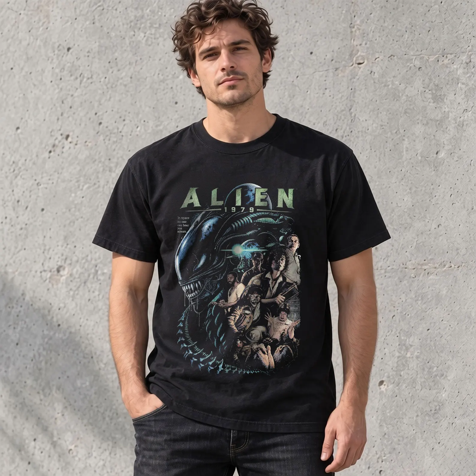 Alien 1979 Ellen Ripley Graphic T-Shirt Retro Sci-Fi LV-426 Wayland-Yutani Horror Xenomorph Unisex Vintage Short-Sleeve Tee