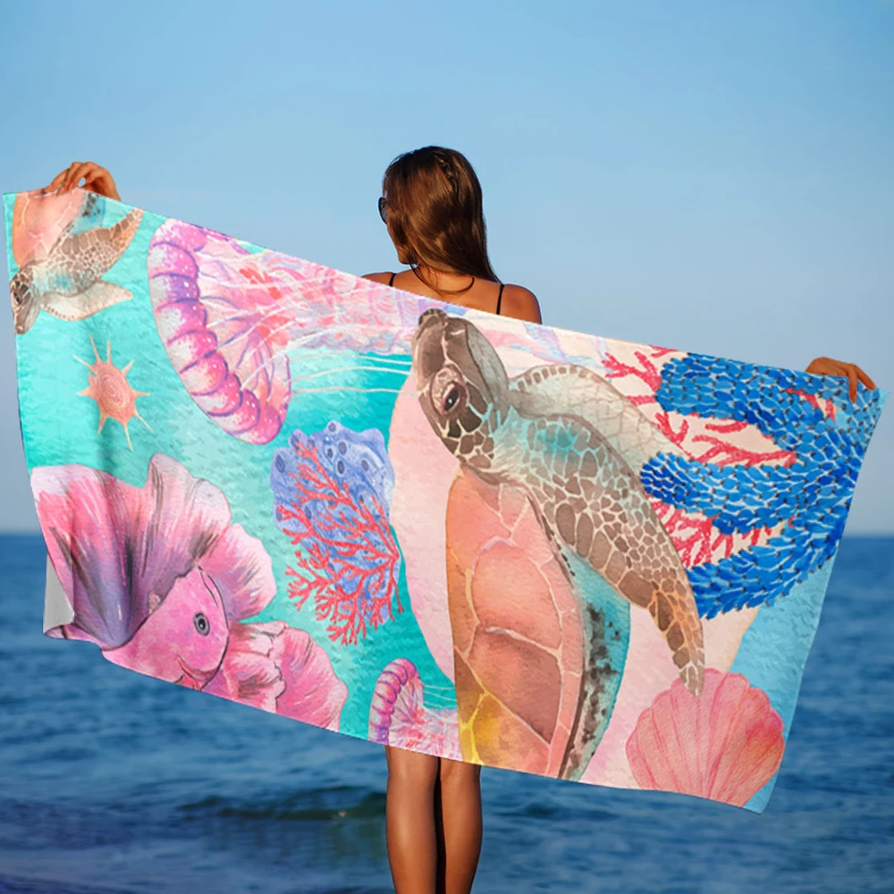 

Large Size Beach Towel Leopard Marine Life pattern Sun Protection Windproof Suitable For Pool Camping Stripes Travel Blanket