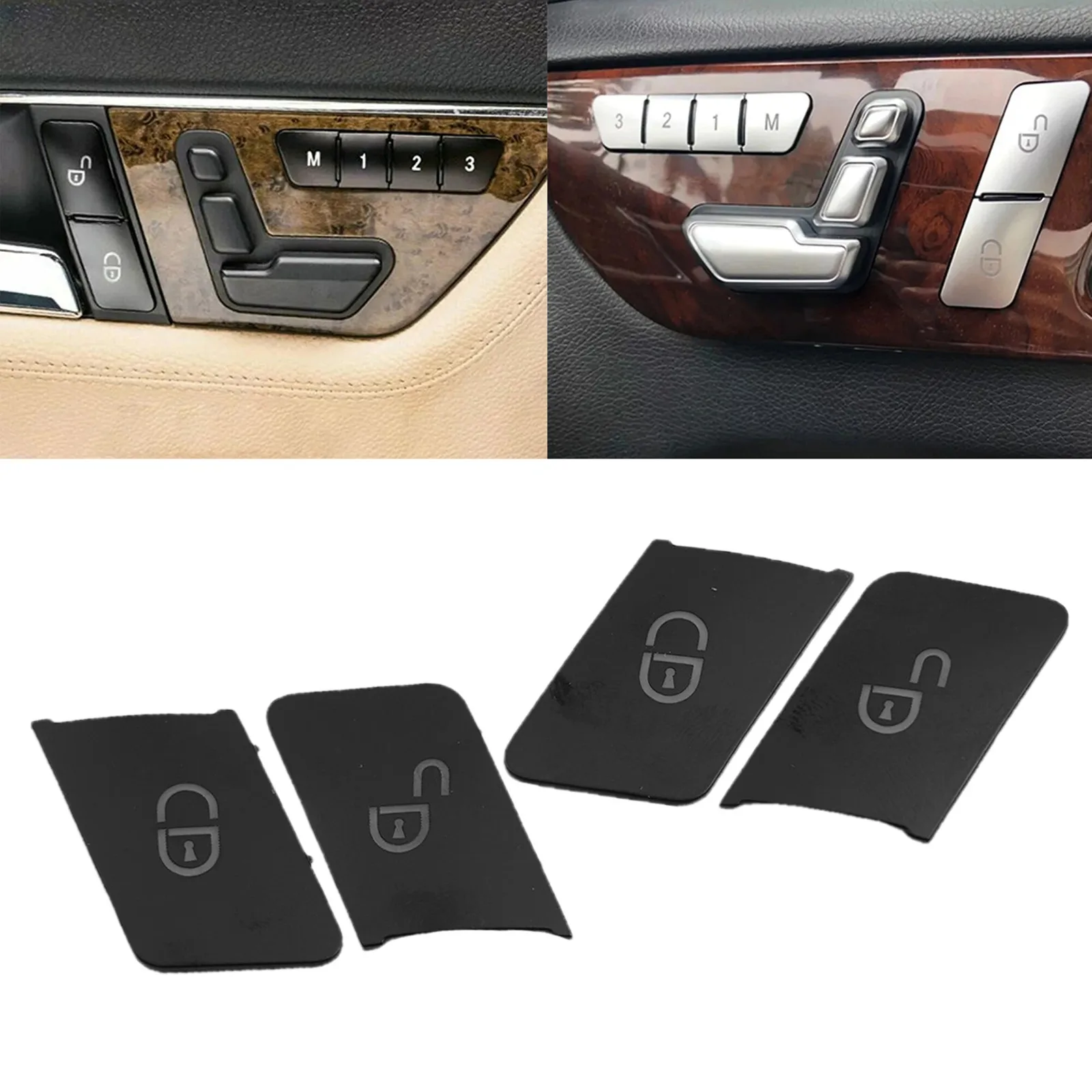 4 Pcs Button Cover Trim Car Door Lock Unlock Switch Button Cover For Mercedes For Benz C E W204 W212 Interior Parts