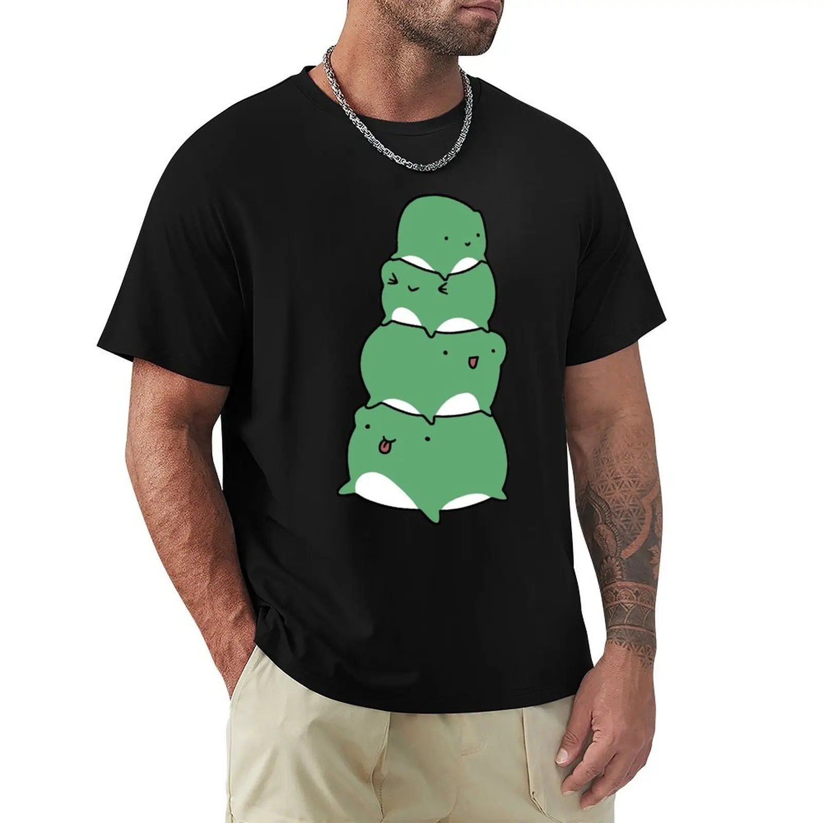 Frog Stack T-Shirt Casual Breathable Short Sleeve Top
