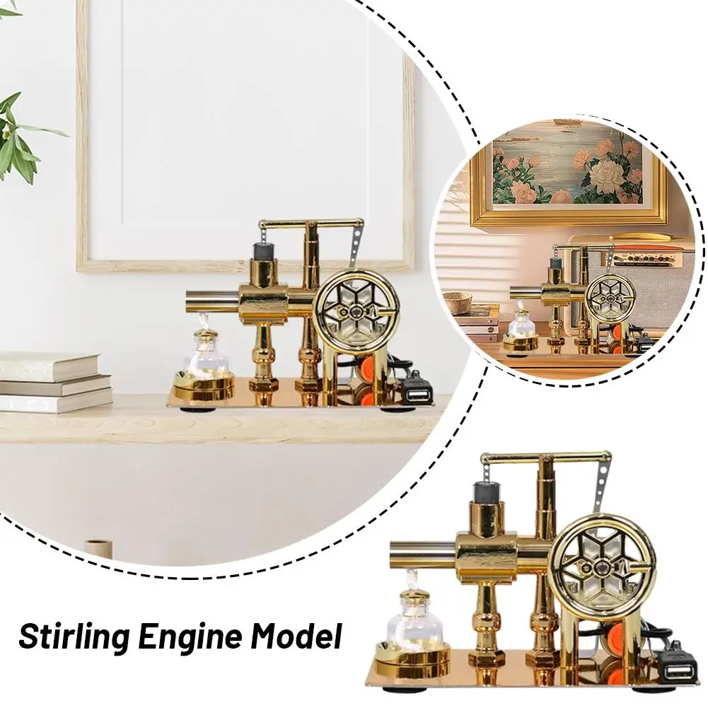 Stirling Engine Model Kit - Single Cylinder Hot Air Physics Science Toy, Diy Educational Generator For Stem Learning B9f8