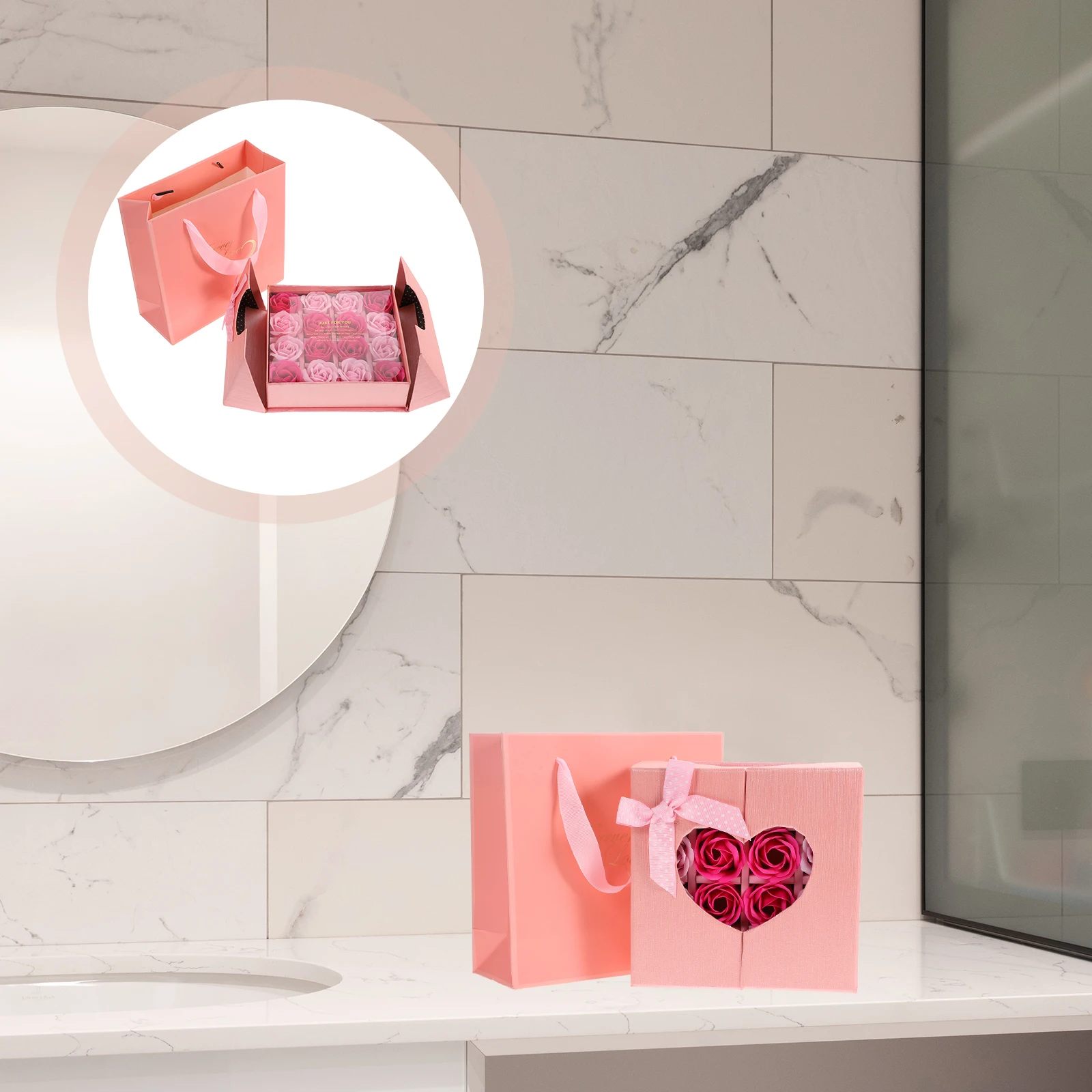 

Rose Box Home Decor Valentine Birthday Flower Gift Box Artificial Flower Bath Gift For Mothers Day