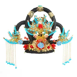 Hanfu Wigs Women Ancient Oriental Headdress Chinese Style Cosplay Costumes Tang Dynasty Headwear Performance Hair Accessories