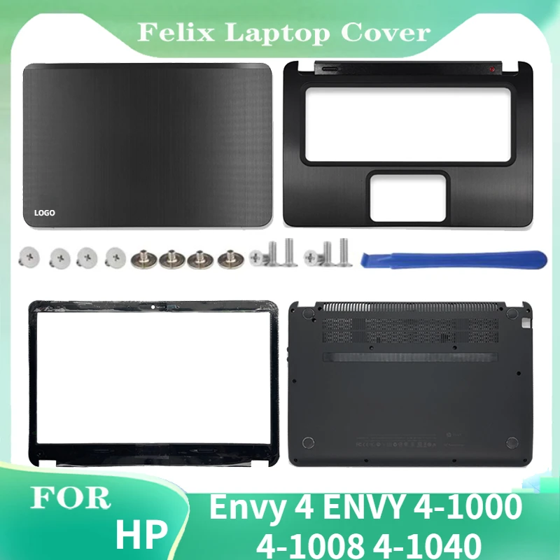 

NEW For HP Envy 4 ENVY 4-1000 4-1008 4-1040 LCD Back Cover/Front Bezel/Palmrest/Bottom Case Top Case A Cover 692381-001 Black