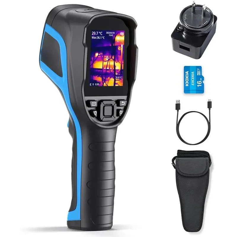 TC004 Thermal Imaging Camera, 256 x 192 IR High Resolution 12-Hour Battery Life Handheld Infrared Camera with PC Analysis