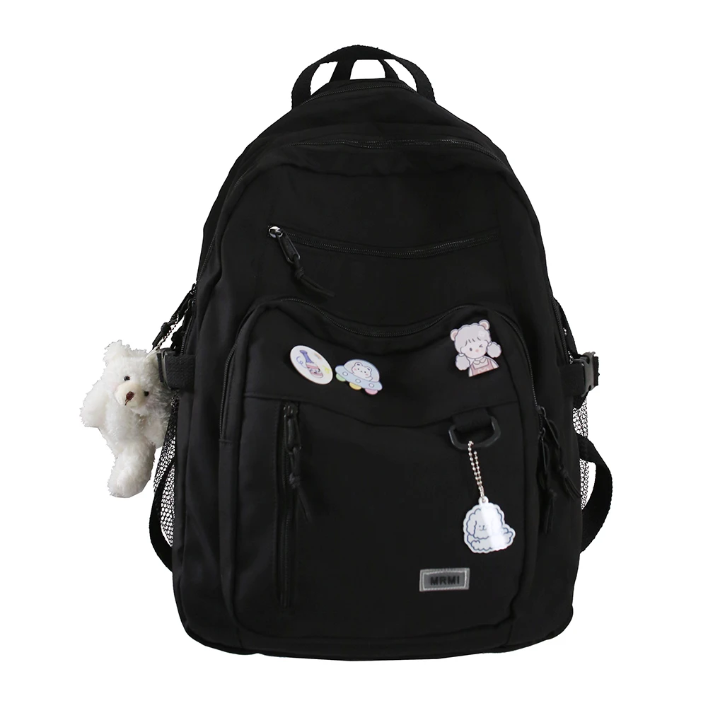 Mochila de ombro casual de bolso múltiplo, mochila universitária simples, mochila de grande capacidade, alça ajustável para escola secundária, menino e menina