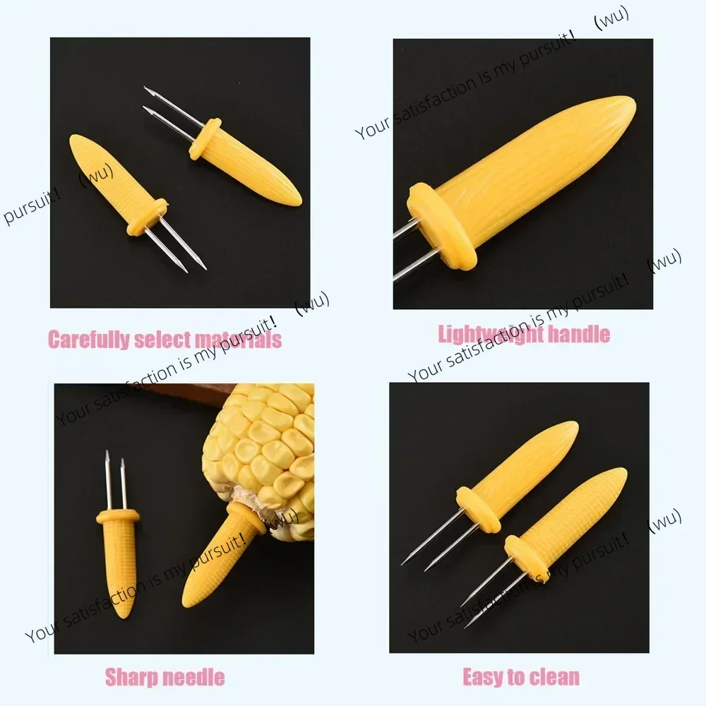 ZOCI-Grilling Accessories BBQ Corn Holders with Corn Skewers Forks, Stainless Steel Corn Cob Holders for Home Cooking