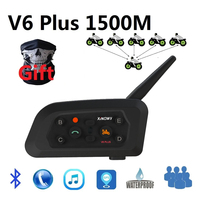 1500M V6 Plus Motorcycle Helmet Intercom Bluetooth Headset  2 in 1 Microphone V6 V6 Pro Interphone Communicator Type C Charger