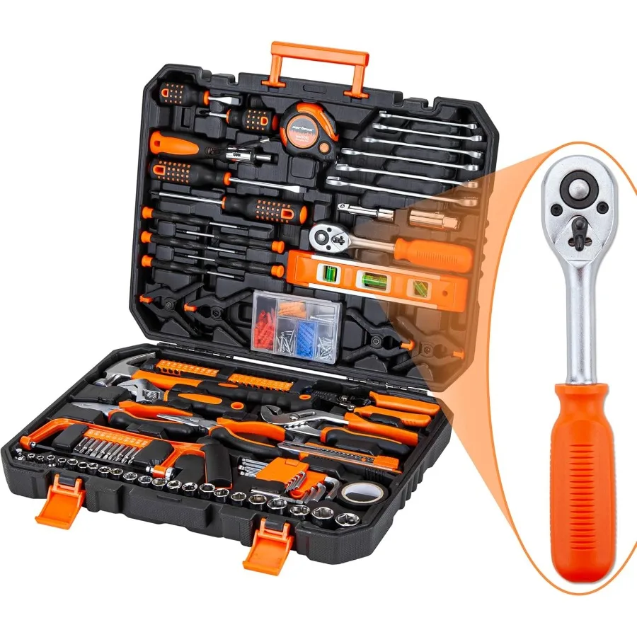 

CARTMAN 238Piece Socket Wrench Auto Repair Tool Combination Package Mixed General Household Hand Tool Set Tool Kit with Plastic